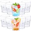 Surflyee 10 Pezzi Bicchieri in Plastica Acrilica, Bicchiere in Acrilico | 260ML Riutilizzabili, Impilabili, Trasparente, per Acqua, Succo, Birra, Cocktail, Whisky