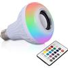 HERCHR Lampadina Bluetooth Lampadina RGB con altoparlante Lampadina luci colorate E27 12W Musica wireless Riproduzione con telecomando
