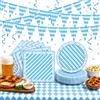 GTJEOI Oktoberfest Decorazioni per Bavarese Feste, Set di Stoviglie per Feste Bayern Oktoberfes con 40 Tovaglioli + 40 Piatti + Tovaglia + 30M Ghirlanda Decorativa Oktoberfest per Interni ed Esterni