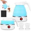 Suvexor Mini bollitore da viaggio portatile in silicone, 600 ml, con 2 bicchieri pieghevoli