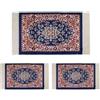Generico Tris Tappeto Persiano Orientale Scendiletto Arredamento Frange Vari Colori (Blu)