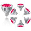 JSVSAL (6-Pack Not Dimmable Red MR16 GU5.3 Bi-Pin Base LED Bulbs,5W,20W 35W 50W Halogen Equivalent,AC/DC 12V Low Voltage,40 gradi Faretti per Landscape Yard Garden Tree Pool Holiday Lighting