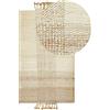 Beliani Tappeto boho juta con frange fatto a mano 80 x 150 cm beige chiaro e naturale