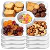 Ytwehela 4 piatti per snack, 5 scomparti, rettangolari, per frutta secca | Ciotola riutilizzabile per snack con divisori per dessert, snack, salse, picnic e feste