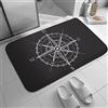 FWJZDSP Tappeti da bagno con rosa dei venti rosa bussola da bagno in barca a vela da viaggio 24 x 16 pollici tappetino da bagno antiscivolo lavabile zerbino per interni tappeto runner per bagno casa camera