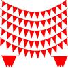 Laipuke 10M Bandierine Colorate Tessuto con 40 Pezzi Bandiere Rosse | Ghirlanda di Bandierine,Decorazioni per Carnevali Campeggio Compleanno Matrimonio Interni Esterni