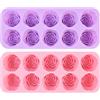 Shengxi 2 Pezzi 10 Cavità Stampo in Silicone Forma di Rosa 3D Antiaderente | Stampo in Silicone per Cioccolatini Stampo in Silicone Multifunzione Rose per Torta Cupcake Candele e Saponi Artigianali