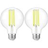 FLSNT Lampadina Led E27 G95 Equivalente 200W, 18W, 3000LM, 6500K, Bianco Freddo, Vetro Trasparente, Non Dimmerabile, Confezione da 2