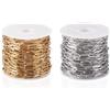 FASHEWELRY 2 rotoli di catene con clip in acciaio inox, 10 x 3,5 x 0,8 mm, placcatura ionica, ovali, con bobina, per braccialetti fai da te, collane, gioielli, artigianato