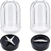 Generico Set bicchieri 16oz, compatibile con Magic Bullet | 2 bicchieri, lama incrociata e lama piatta, per configurazione blender juicer MB1001