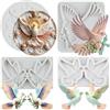MYPRACS Set di 4 stampi in silicone per fondente, a forma di colomba e | Stampo per caramelle, cioccolato, torta di battesimo, decorazione per cupcake, pasticceria polimerica, pasta di fiori