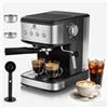SUPERLEX Macchina da caffè espresso in acciaio inox 15 bar pressione montalatte 1100 Watt macchina da caffè per caffè espresso cappuccino Latte 1,5 litri serbatoio acqua macchina da caffè compatta
