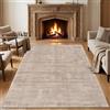 TapisTrend Tappeto di design Beige 200x290 cm moderno in viscosa con effetto spazzolato tono su tono per soggiorno, camera da letto e sala da pranzo