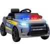 AIYAPLAY Auto Elettrica Polizia 12V Con Telecomando Luci Sirena Grigio
