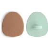 Mushie Set 2 Spazzole Crosta Lattea per Bebè, 0M+, Natural/Cambridge Blue | Per neonati, Spazzola esfoliante, Spazzola in silicone per cuoio capelluto e bagno, Ultra morbida, Cura della crosta lattea