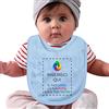 Teetaly - Bavaglino Personalizzato Con Nome E Scritte 100% Cotone Organico Certificato 34x23 (Azzurro)