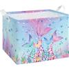 alldomess Cesta Portaoggetti con Manico per Bambini Impermeabile Rettangolare | Grande Cestini Portaoggetti Vestiti e Giocattoli Cesta Portaoggetti per Bambini Cameretta Stanza Lavanderia 40x30x30cm