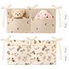 Gnovldg 2 Pezzi Borsa Appendere per Lettino, Organizer Portapannolini | 39 x 20cm pur Coton Organizer da Letto, Portapannolini per Neonati per Culla, Passeggino, Giocattoli, Biberon