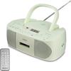 MEDION® MEDION E65010 Radio stereo (lettore CD, cassette, connessione USB, ingresso audio AUX, riproduzione MP3. Radio FM PLL, memoria 40 stazioni, funzionamento a batteria, telecomando) verde