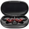 Eko, cuffie wireless 5.0 IPX5 modello Arc Pro leggere con indicatore LED, nero/rosso