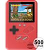 TechKidz, console portatile slim con 500 giochi, rosso
