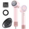 PLUZZ Phon Capelli Professionale, Asciugacapelli ad Alta Velocità con Ioni Negativi, Motore Brushless 110.000 RPM per Asciugatura Rapida, 1600W (Rosa Chiaro)