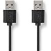 NEDIS Cavo USB 2.0 Prolunga USB, Cavo Stampante USB | Nedis Cavo USB | USB 2.0 | spina USB-A | spina USB-A | 480 Mbps | nichelato | 2.00 m | rotondo | PVC | nero | gancio