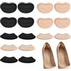FESSOSKO Cuscinetti Tallone Scarpe, 8 Paia Proteggi Tallone Autoadesivo in Schiuma, Solette Antiscivolo per Prevenire Sfregamenti e Vesciche, Inserti Morbidi per Scarpe Grandi (Nero e Carne)