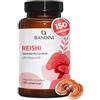Bandini® Reishi 150 Compresse da 16.900 mg Equivalenti 13:1 - Linea Funghi | Con 40% Polisaccaridi | Ganoderma Lucidum Estratto da Corpo Fruttifero e 100% Vegan | Fungo Testato in Laboratorio