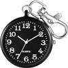 Tiong Orologio da tasca da uomo, portatile, ultra sottile, al quarzo, scoperto, con portachiavi, al quarzo, quadrante digitale arabo, orologio da tasca per uomo