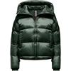 Bomboogie Piumino corto in vera piuma BOMBOOGIE mod. Riga art. JW8139TDLC6 in nylon lucido Deep Forest Green
