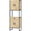 HOMCOM Armadio da cucina con 4 ante soft-close, cassetto e piano di lavoro, 60x30x170 cm, legno | Aosom Italy