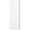 HOMCOM Armadio guardaroba con 2 ante soft-close, 2 cassetti e asta, 60x47x180 cm, bianco | Aosom Italy