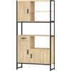 HOMCOM Armadio da cucina con 3 ante soft-close, cassetto, piano di lavoro e nicchie, legno | Aosom Italy