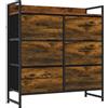 HOMCOM Cassettiera 6 cassetti stile industriale con telaio in acciaio e legno | Aosom Italy
