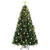 HOMCOM Albero di Natale 180 cm con 240 LED, 755 rami, stella, palline e fiocchi, verde | Aosom Italy