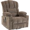 HOMCOM Poltrona relax elettrica alzapersona con massaggio, calore, funzione letto e USB, marrone | Aosom Italy