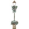 Outsunny Lanterna natalizia da esterno con LED, punte innevate, bacche rosse e pigne | Aosom Italy