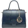 Chicca Borse Borsa Bauletto da donna in pelle, borsa a mano con tracolla