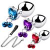 Viexpand Set di Plug Anali in Metallo, Set di Plug Anali in Acciaio Inox | con Campanello Butt Plug con Catena in Metallo e Diamanti, per Principianti, Uomini e Donne