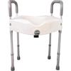 OrtoPrime Rialzo per WC con braccioli imbottiti e gambe regolabili - Alzawater per anziani stabile e sicuro - Sedile WC rialzo per disabili universale e confortevole
