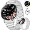 LIGE Smartwatch Donna, Display AMOLED 1,32'', 9mm Ultra Sottile con Chiamate, Fitness Watch con Frequenza Cardiaca & Sonno, 120+ Modalità Sport, Salute Femminile, per iOS/Android, Argento Chiaro