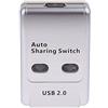 SylvaLexis Hub interruttore di condivisione automatica USB 2.0 - Scatola di controllo a 2 porte per scanner stampante (compatibile con Windows)