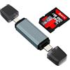 HOYULLI Lettore di schede SD a USB C, adattatore Lightning per iPhone 17, 16, 15, 14 Pro Max, compatibile con Samsung Micro SD Card Reader TF, fotocamera, cellulare, iPad, scheda di memoria Apple, fotocamera