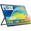 EVICIV 15,6 4K Touchscreen Monitor Portatile 135% sRGB 2000:1 450 Nit | UHD 3840x2160 Secondo Schermo con USB-C e Mini HDMI per Laptop, PC e Console di Gioco, Compatibile VESA