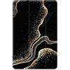 SimidunEUR Custodia per Samsung Galaxy Tab S9+ da 12,4, nero oro, custodia sottile in pelle PU con portapenne e retro rigido in policarbonato, custodia antiurto per auto sleep/wake