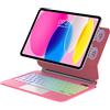 FOGARI Per iPad A16 11/10 Generazione 2025/2022 11/10.9 Pollici Magic Keyboard | Retroilluminazione a 7 Colori Cover Tastiera Wireless Portatile con Supporto Flottante e Trackpad per Ufficio/Studio, Rosso