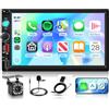 Hodozzy Autoradio DAB 2 Din con Carplay Wireless Android Auto Bluetooth EQ | 2 Din Stereo DAB+ con Touchscreen 7 Pollici con Radio AM/FM/RDS, SWC, USB/ Type-c, Illuminazione Color, Condivisione Video