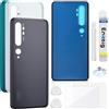 Enkeig Vetro Posteriore per Xiaomi Mi Note 10 M1910F4G, Nero | Qualità originale scocca vetro posteriore copribatteria back cover cover posteriore back glass con kit riparazione.