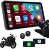 AotuLink Schermo intelligente per moto da 6 pollici, wireless CarPlay & Android Auto, controllo vocale Bluetooth, impermeabile IP67, TPMS, touch screen HD, compatibile con la maggior parte delle moto